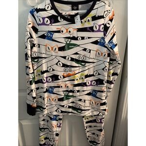 Halloween Pajama Set Women MED Glow-in-Dark Mummy Family Sleep 2pc Hyde & Eek